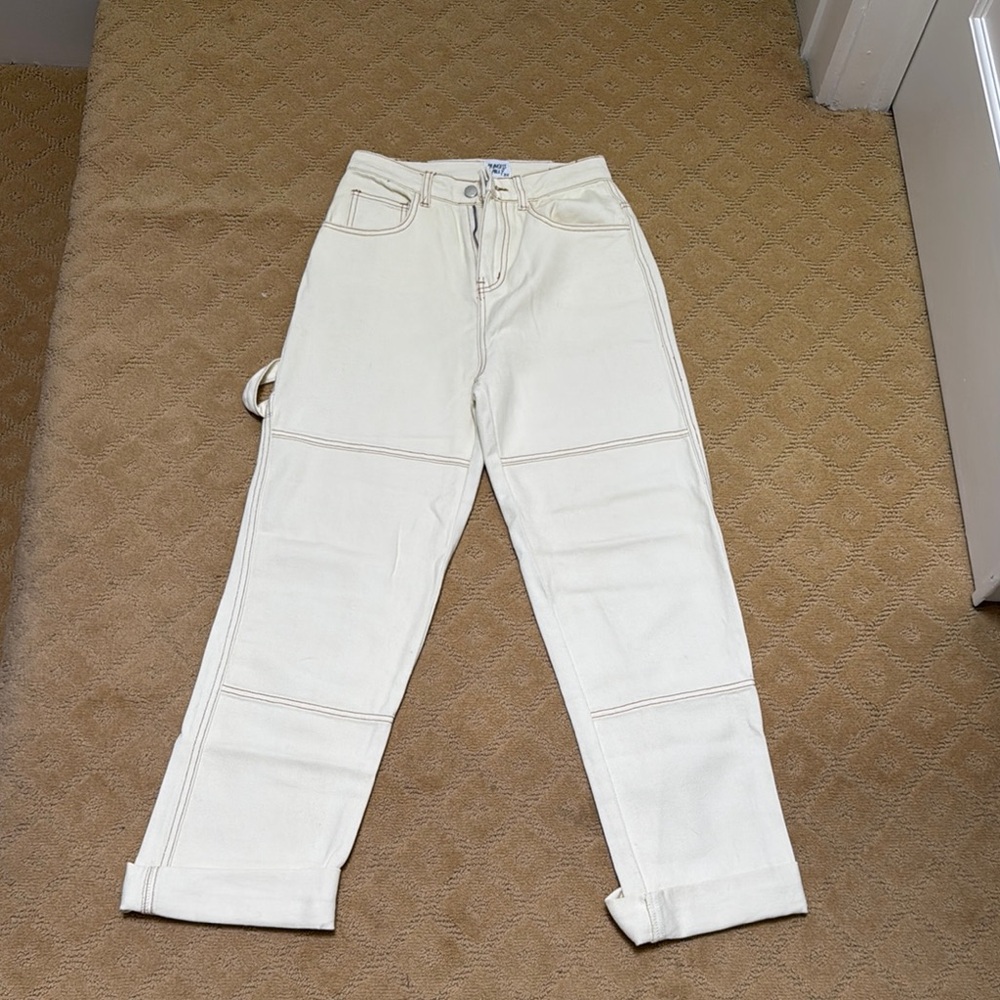 Princess Polly Cream Boyfriend Jeans Straight-Leg